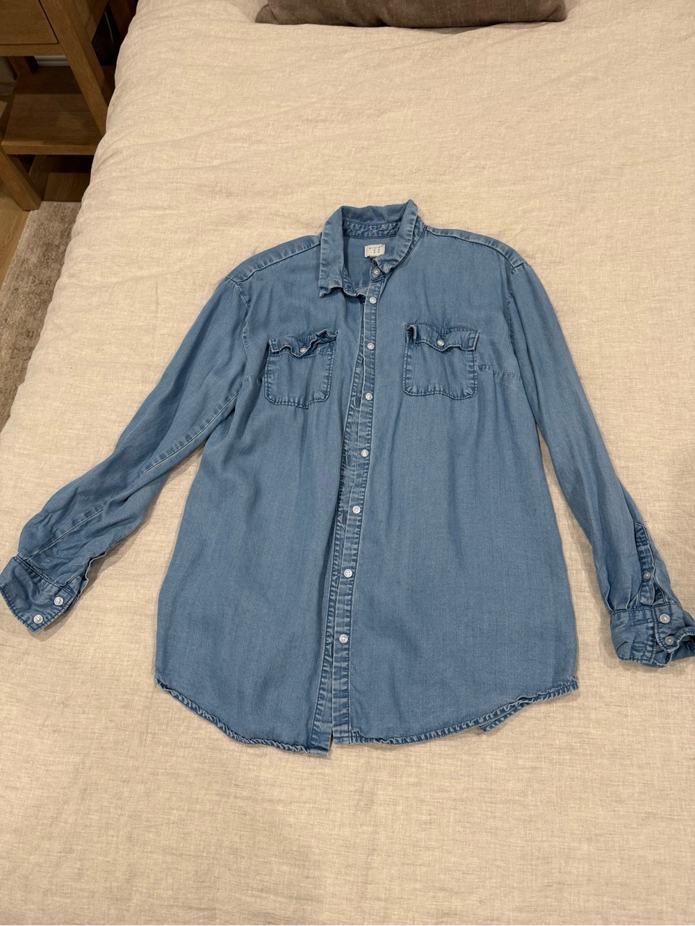 a new day Light Blue Denim Button-Down Shirt